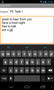 Custom StudyNotes app with performance metrics Screenshot of a note-taking app
