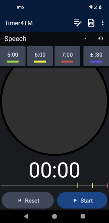 Main screenshot of the latest timer app